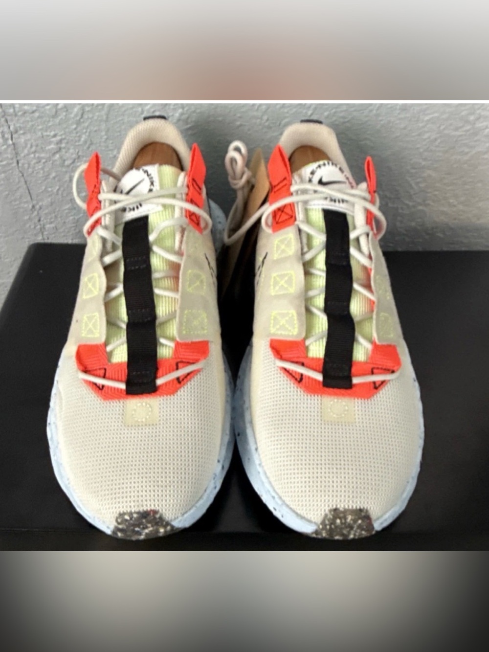 Nike Crater Impact DB2477-010 Mesh Ivory Orange Black Lace Up Sneaker S 9 no box